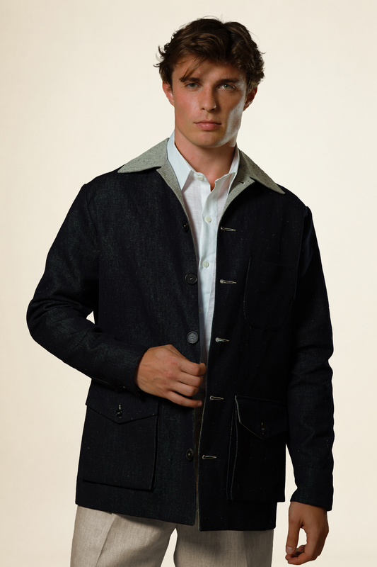 Veste Atlas Indigo — denim chanvre & coton bio