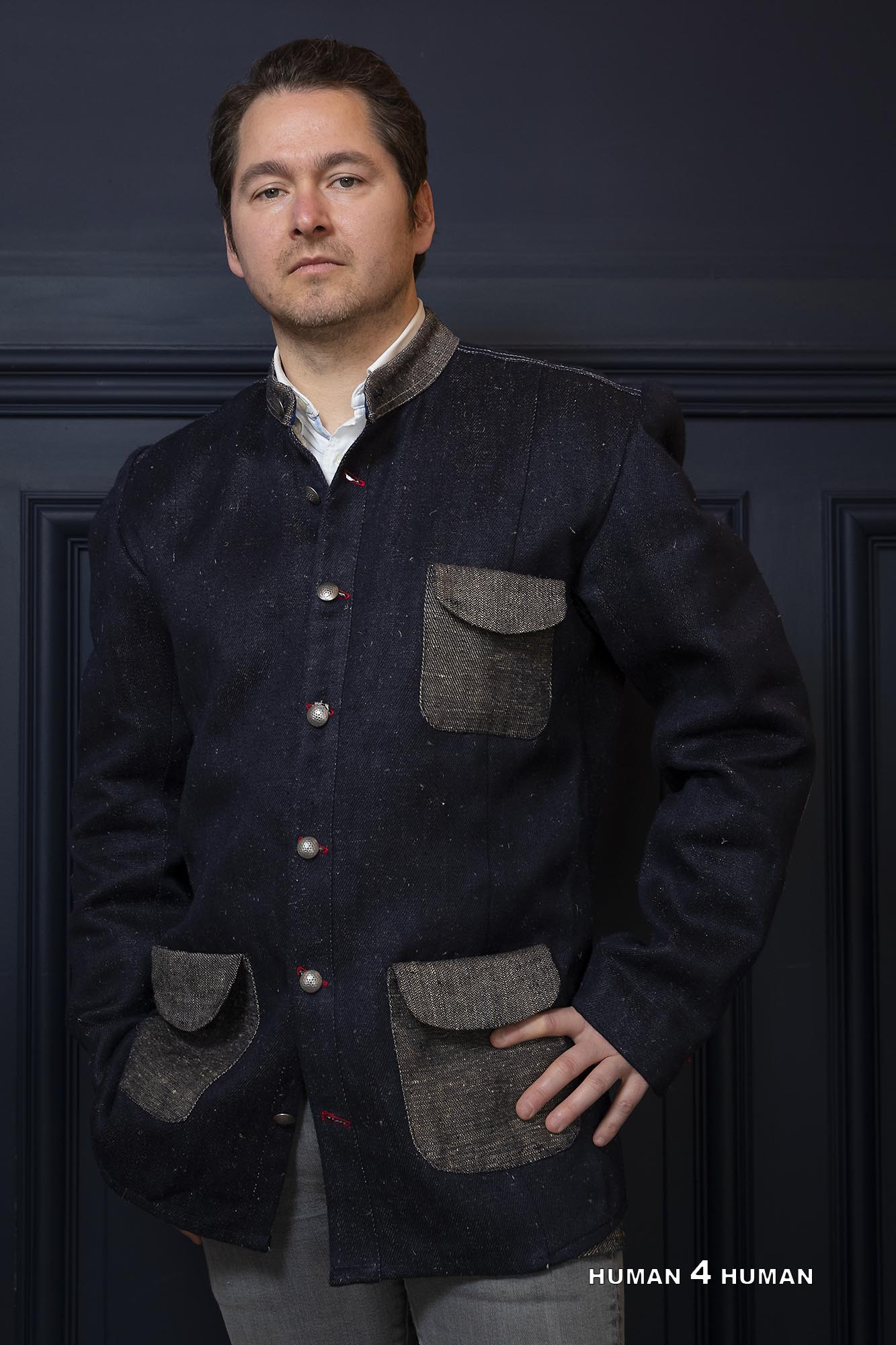 Veste col Mao en chanvre