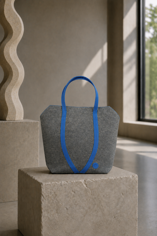 Cabas Oblique Azur – Édition Double Face